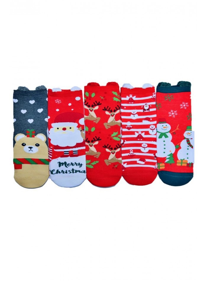 Set de 5 sosete de dama, cu motive de Craciun